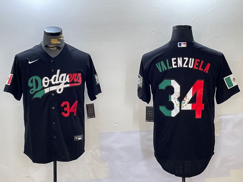 Men Los Angeles Dodgers #34 Valenzuela Black Game 2024 Nike MLB Jersey style 112018->los angeles dodgers->MLB Jersey